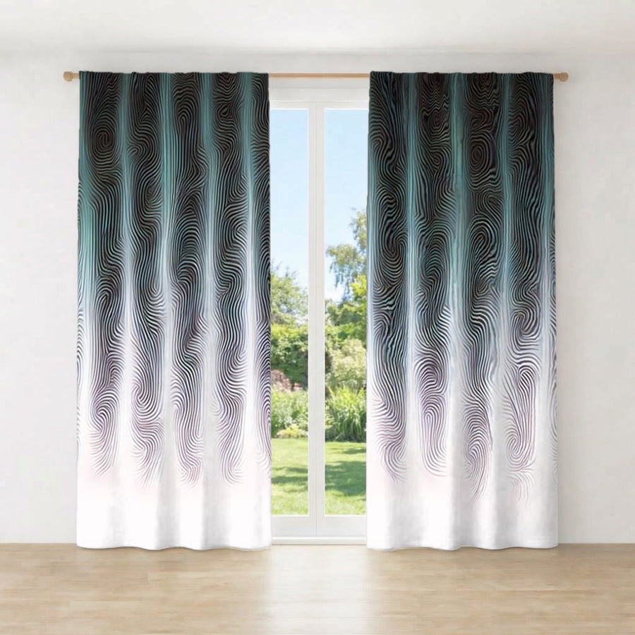 Gray Vertical Glow Texture Pattern Window Curtains
