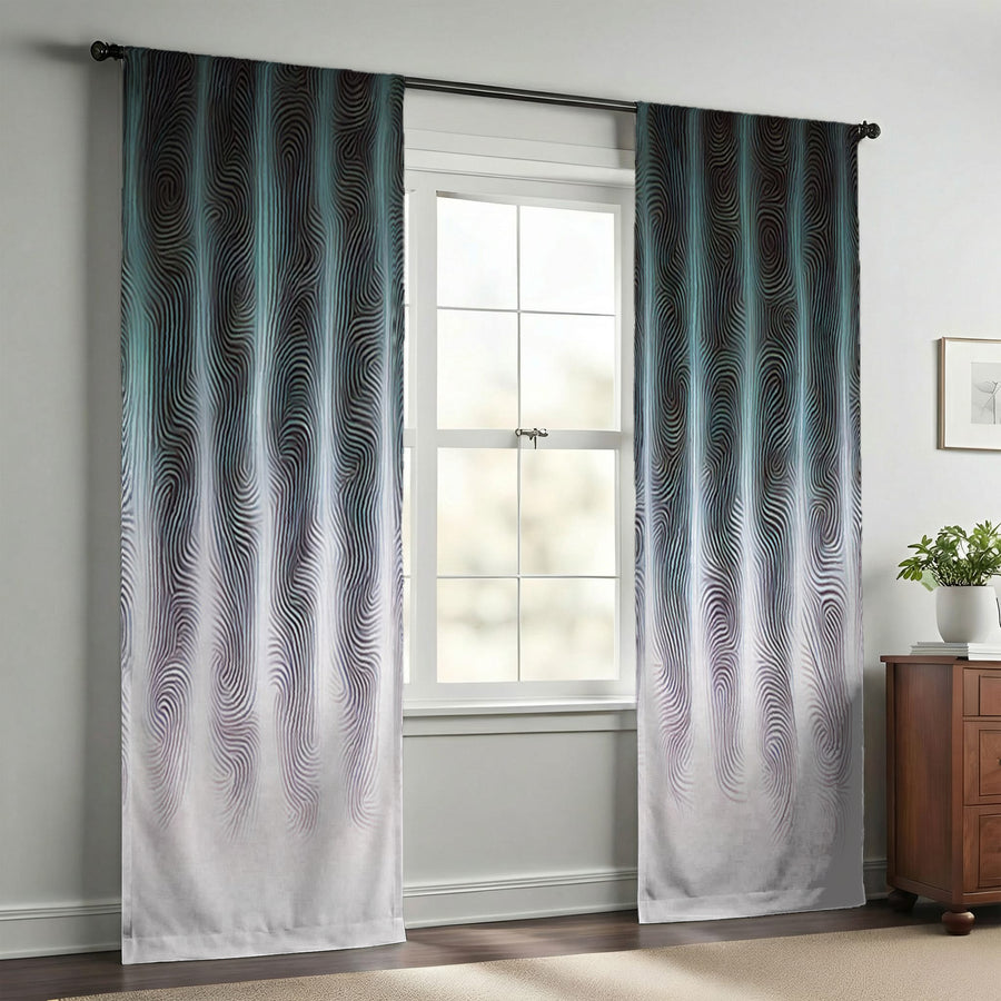 Gray Vertical Glow Texture Pattern Window Curtains