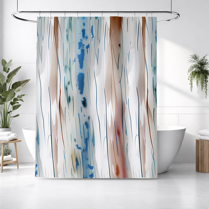 Beige and Blue Marble Texture Pattern Shower Curtain