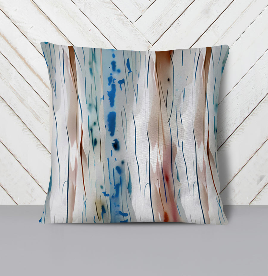 Beige and Blue Marble Texture Pattern Throw Pillow Cover