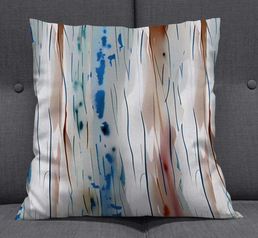 Beige and Blue Marble Texture Pattern Throw Pillow Cover
