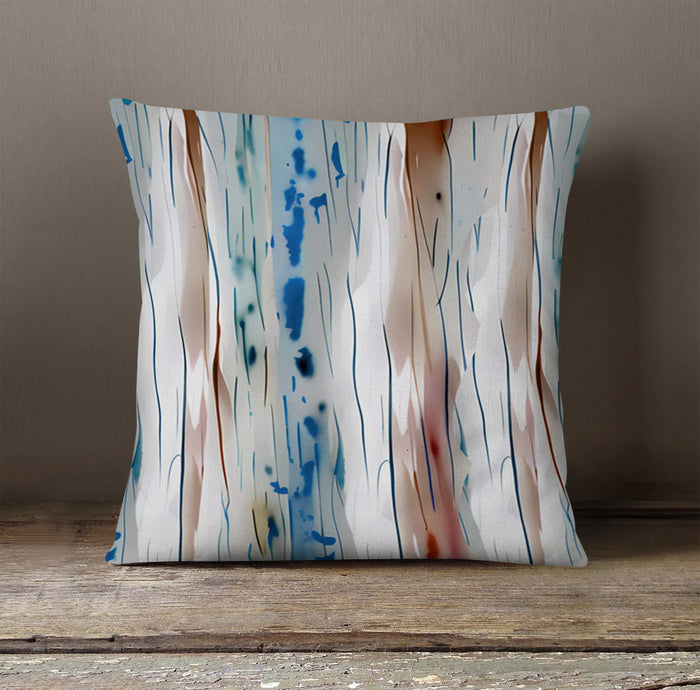 Beige and Blue Marble Texture Pattern Throw Pillow Cover
