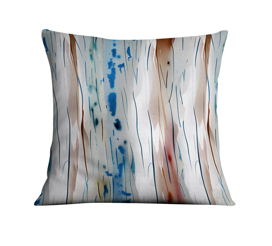 Beige and Blue Marble Texture Pattern Throw Pillow Cover