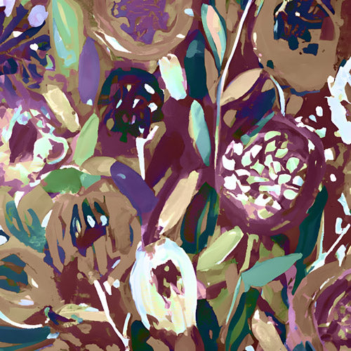 Purple Botanical Abstract Pattern