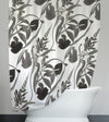 Abstract Shower Curtains - Whimsical Leaf and Plant Abstract Print - Deja Blue Studios