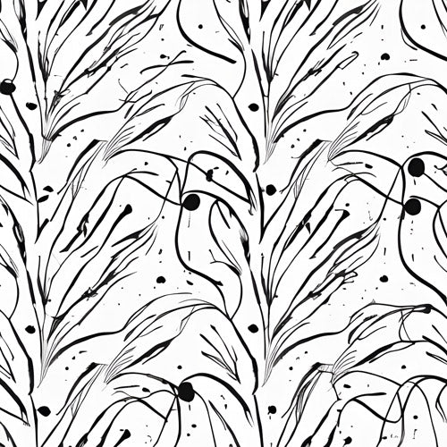 Black and White Organic Line Pattern