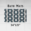 Abstract Shower Curtains - Black, White and Blue Squares and Rectangles Print - Deja Blue Studios