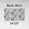 Chic Shower Curtains - Maroon and Blue Feather Print - Deja Blue Studios