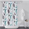 Chic Shower Curtains - Maroon and Blue Feather Print - Deja Blue Studios