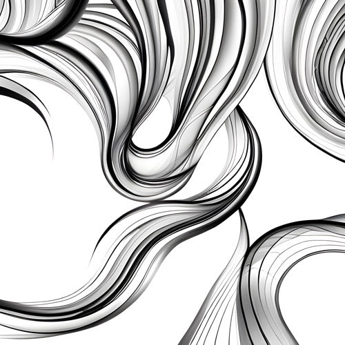 Black and White Fluid Line Abstract Pattern