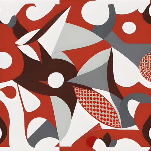 Red Retro Geometric Abstract Pattern