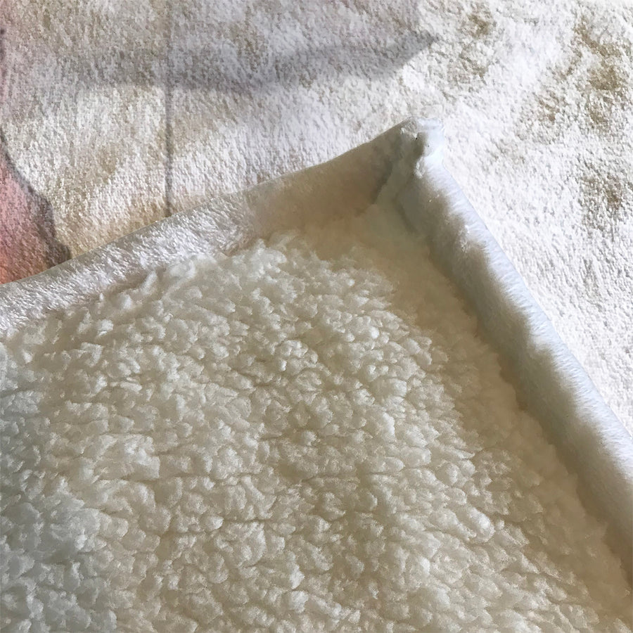 Gray and Pink Minimalist Abstract Pattern Fleece Sherpa Blanket