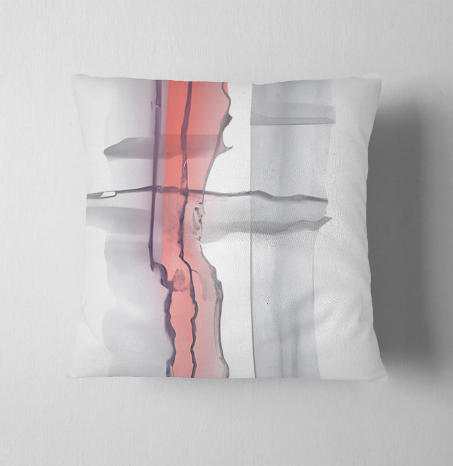 Gray and Pink Minimalist Abstract Pattern Throw Pillow Cover