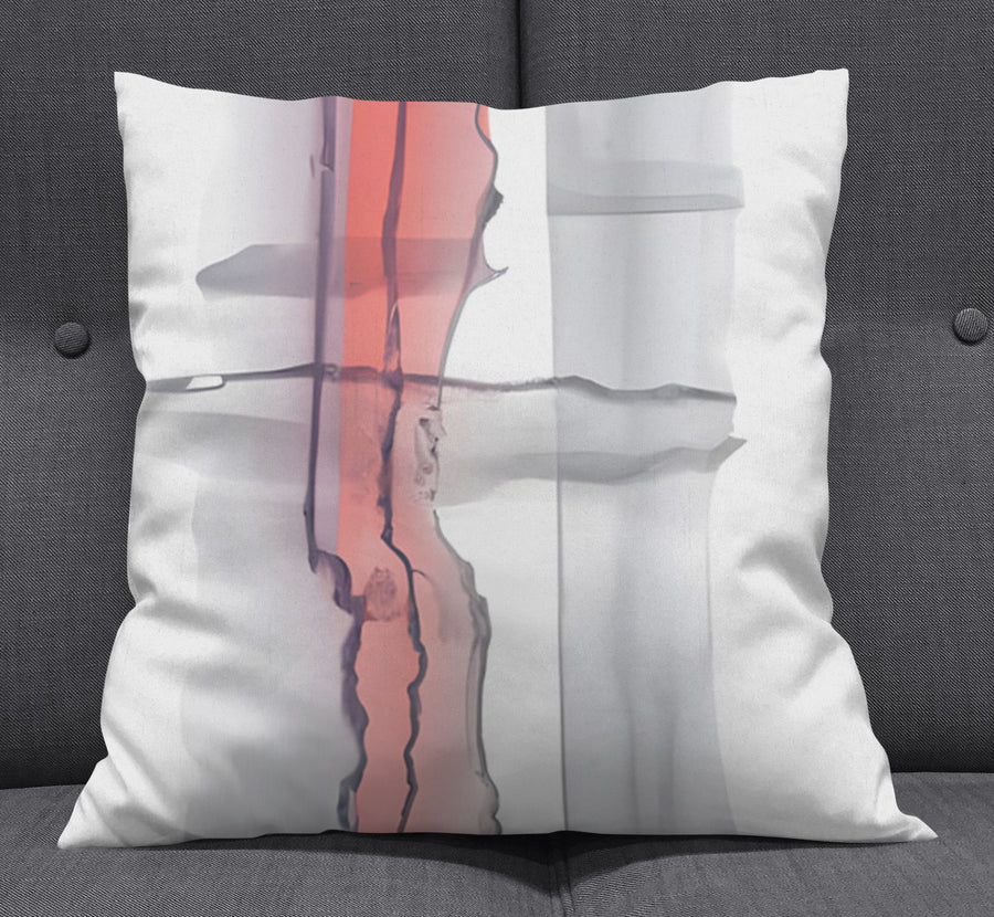 Gray and Pink Minimalist Abstract Pattern Throw Pillow Cover