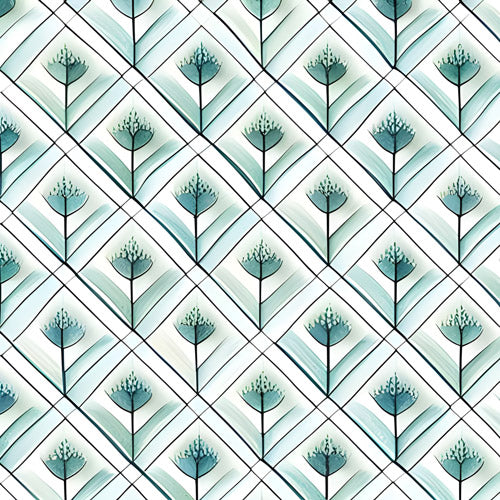 Teal Diamond Geometric Pattern