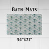 Abstract Checkered Floral Shower Curtain - Blue and Green Wildflower Pattern - Deja Blue Studios