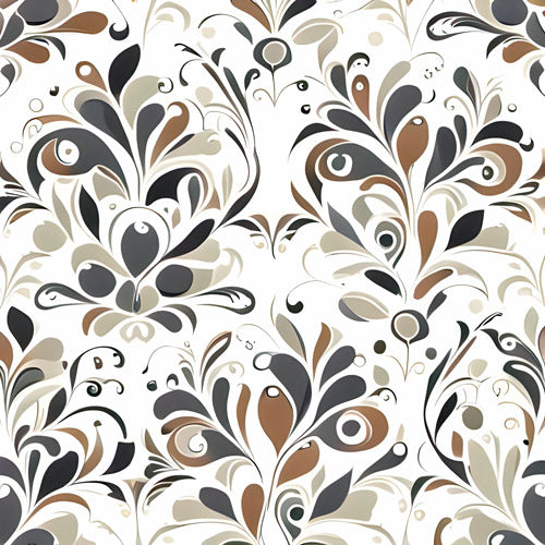 Brown Ornamental Floral Pattern