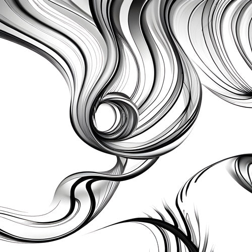 Black and White Fluid Line Abstract Pattern