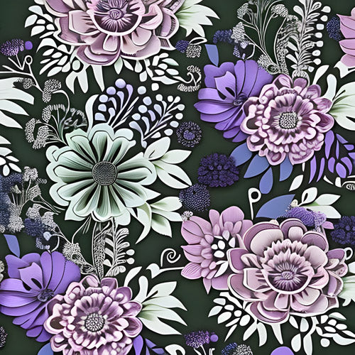 Purple Floral Garden Pattern