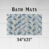 Country Style Shower Curtains - Chic White and Blue Leaf Pattern Print - Deja Blue Studios