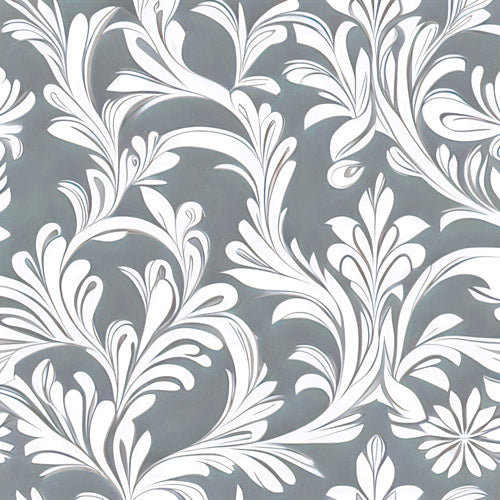 Gray Ornamental Damask Pattern