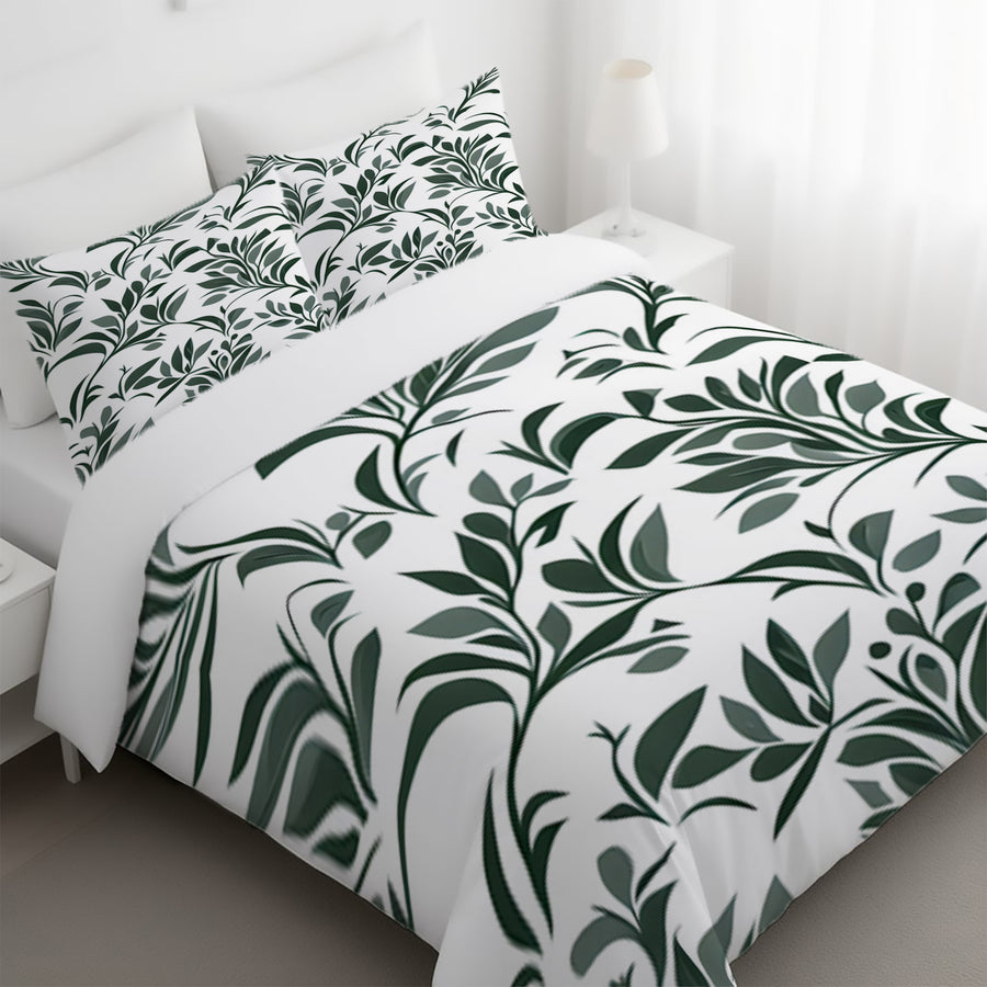 Blue Botanical Branch Pattern Duvet Cover