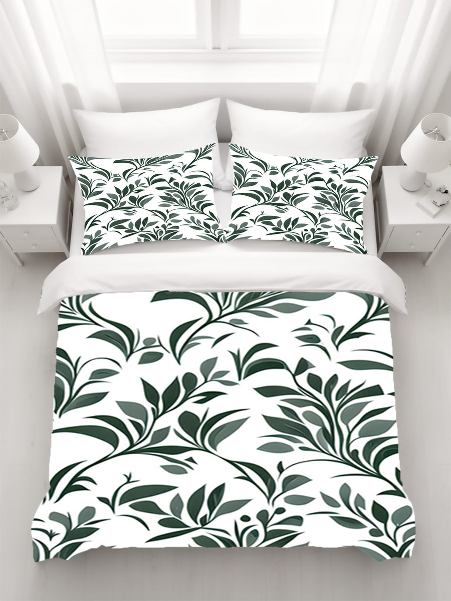 Blue Botanical Branch Pattern Duvet Cover