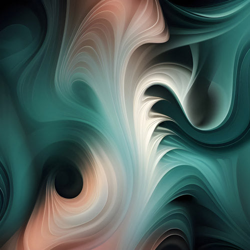 Teal Fluid Marble Abstract Pattern