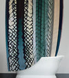 Abstract Striped Shower Curtains - Green, Blue and Beige Watercolor Marker Stripes - Deja Blue Studios