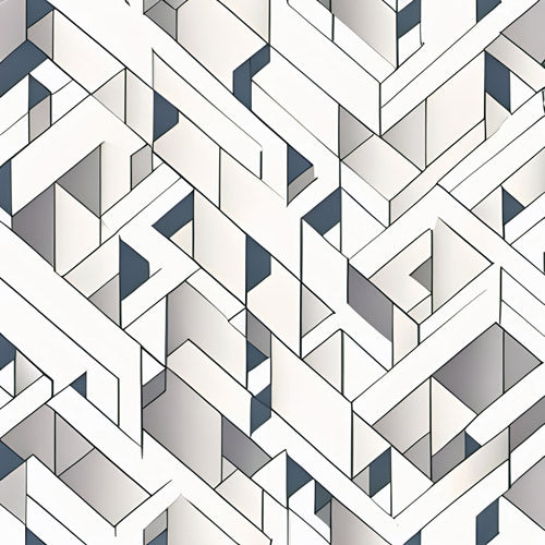 Gray Interlocking Geometric Pattern