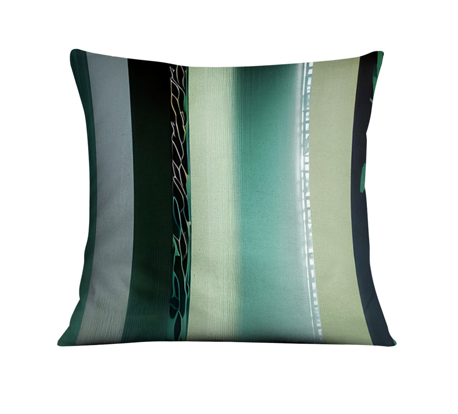 Teal Vertical Gradient Stripe Pattern Throw Pillow Cover