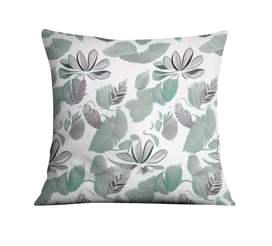 Green Botanical Leaf Pattern Throw Pillow Cover