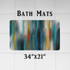 Abstract Striped Shower Curtains - Blue, White and Yellow Broken Stripe Design - Deja Blue Studios