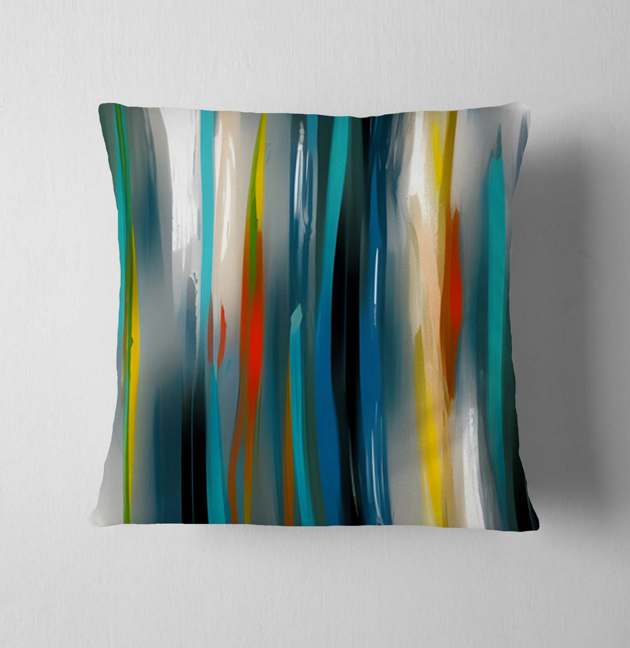 Multicolor Vertical Glow Abstract Pattern Throw Pillow Cover