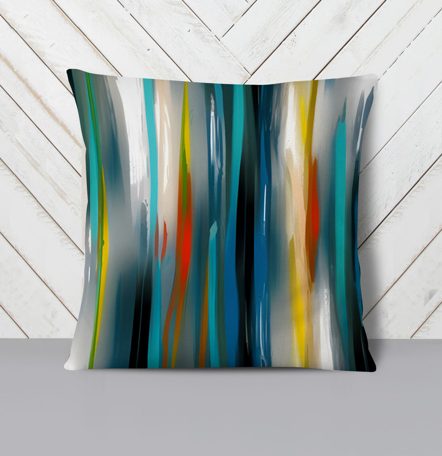 Multicolor Vertical Glow Abstract Pattern Throw Pillow Cover