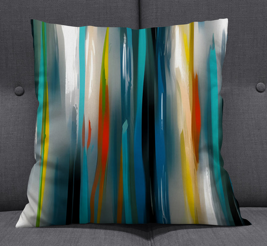 Multicolor Vertical Glow Abstract Pattern Throw Pillow Cover