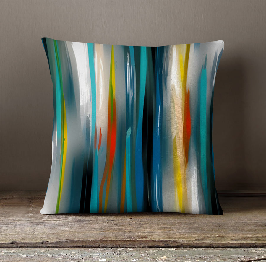 Multicolor Vertical Glow Abstract Pattern Throw Pillow Cover