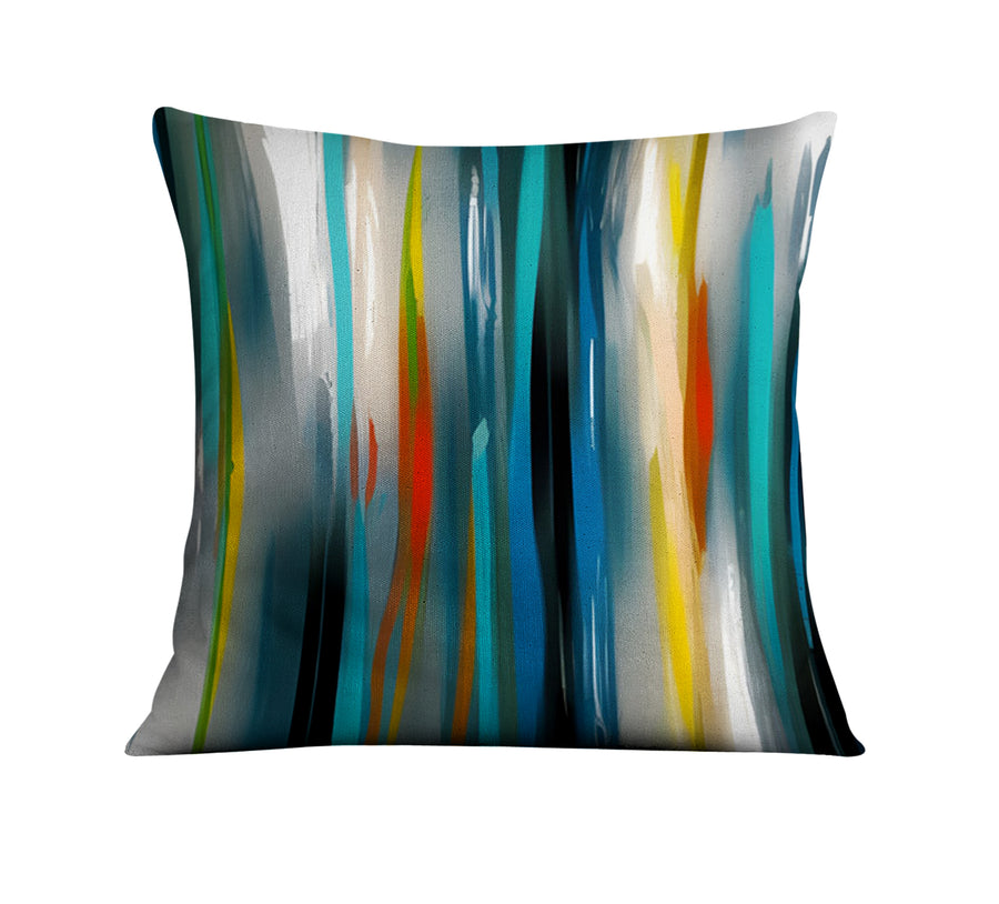 Multicolor Vertical Glow Abstract Pattern Throw Pillow Cover