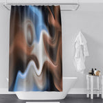 Abstract Shower Curtains - Brown and Blue Smoke Swirl - Deja Blue Studios