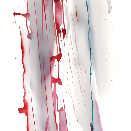 Red Minimalist Drip Abstract Pattern