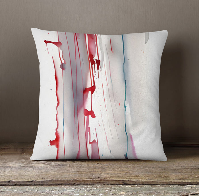 Red Minimalist Drip Abstract Pattern Throw Pillow Cover