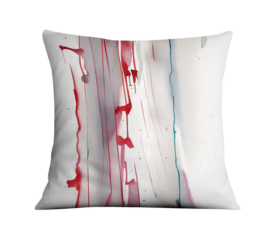 Red Minimalist Drip Abstract Pattern Throw Pillow Cover