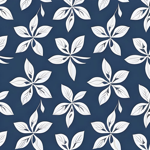 Blue Floral Geometric Pattern