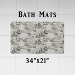 Abstract Shower Curtains - Brown, Gray and White Floral Style Print - Deja Blue Studios