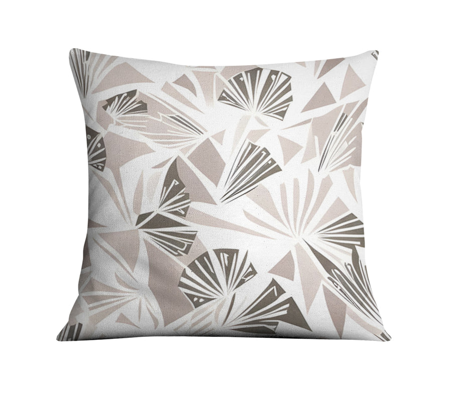 Beige Geometric Fan Pattern Throw Pillow Cover