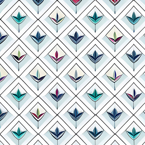 Teal Diamond Geometric Pattern