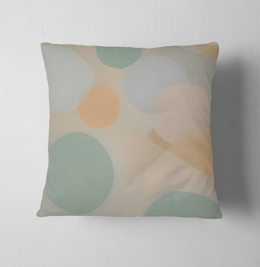 Beige Minimalist Circle Pattern Throw Pillow Cover