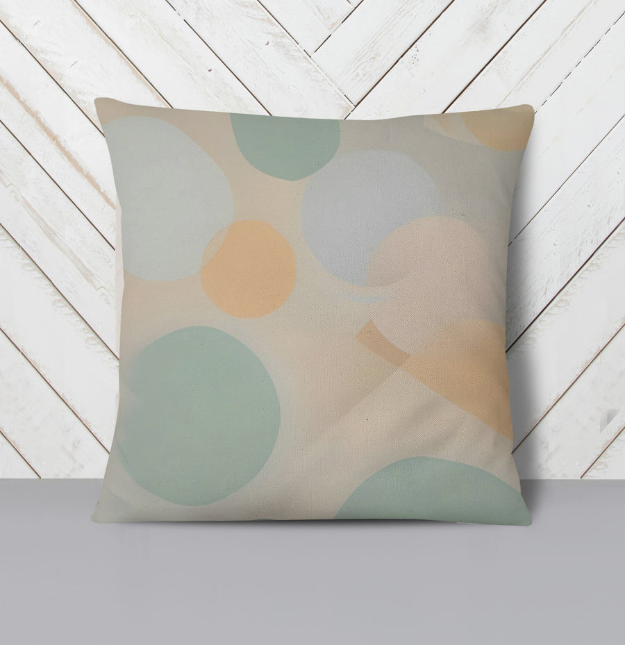 Beige Minimalist Circle Pattern Throw Pillow Cover
