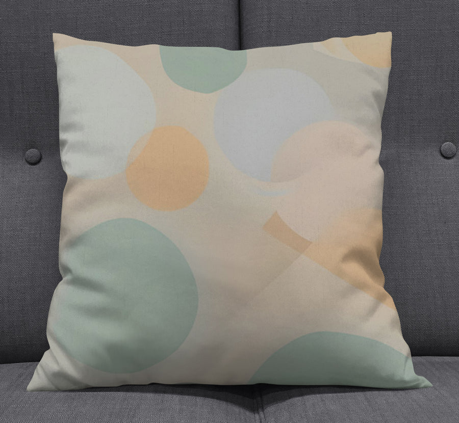 Beige Minimalist Circle Pattern Throw Pillow Cover