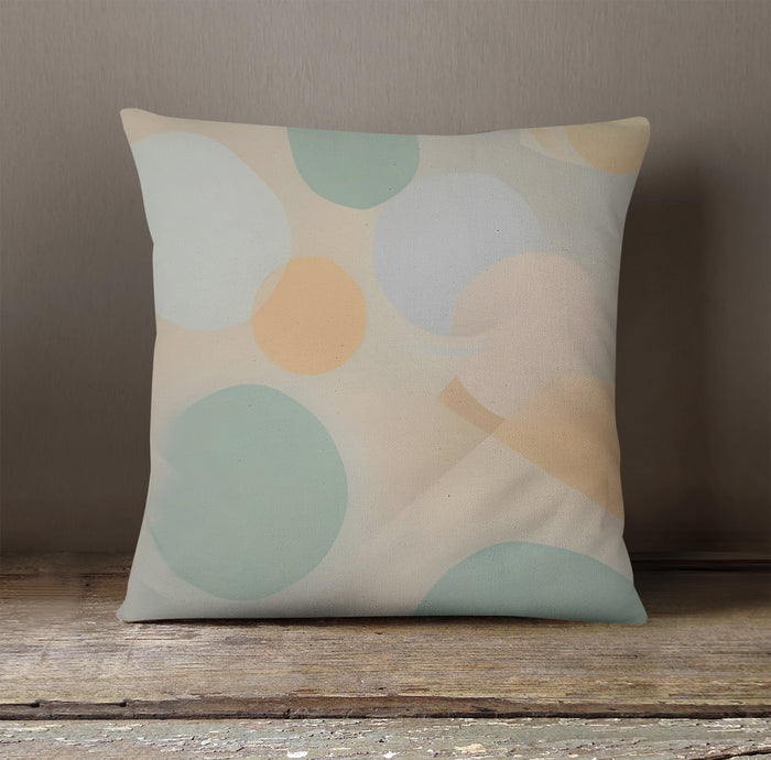 Beige Minimalist Circle Pattern Throw Pillow Cover